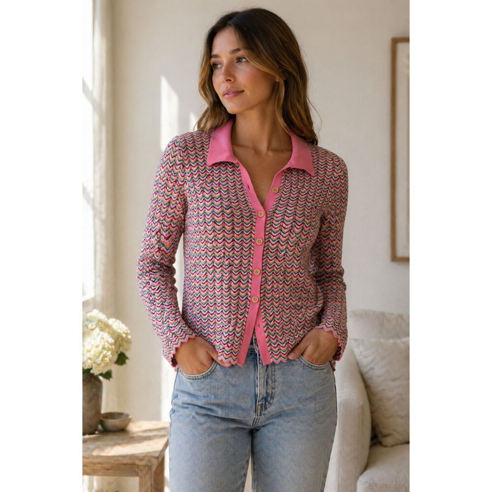 SAYLOR Multicolor Lightweight‎ Cardigan Small
